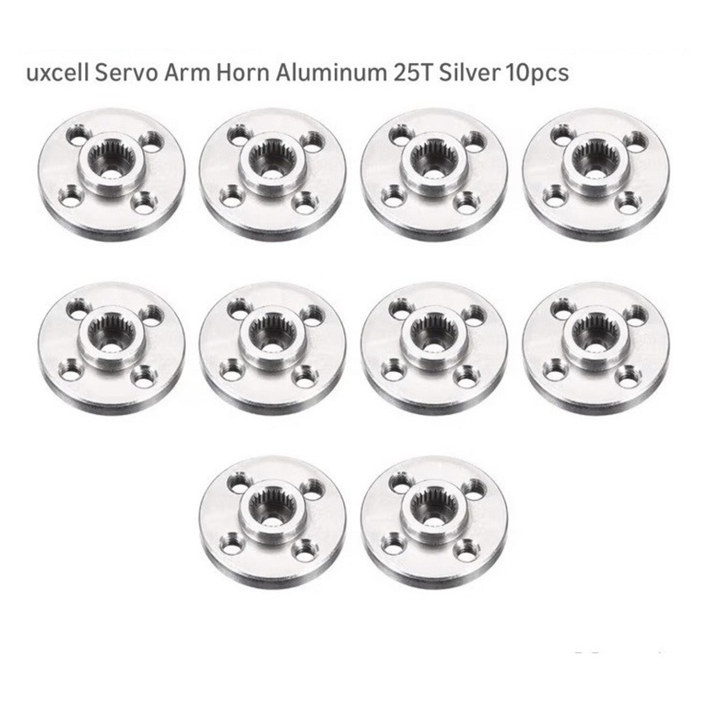 uxcell Servo Arm Horn 25T Aluminum Round Silver 10pcs NEW RC Robot Parts